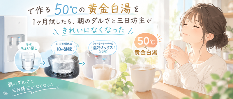 日田天領水の白湯はサーバー温水で正解10分沸騰を捨てたら、毎朝のルーティンが秒速で整った